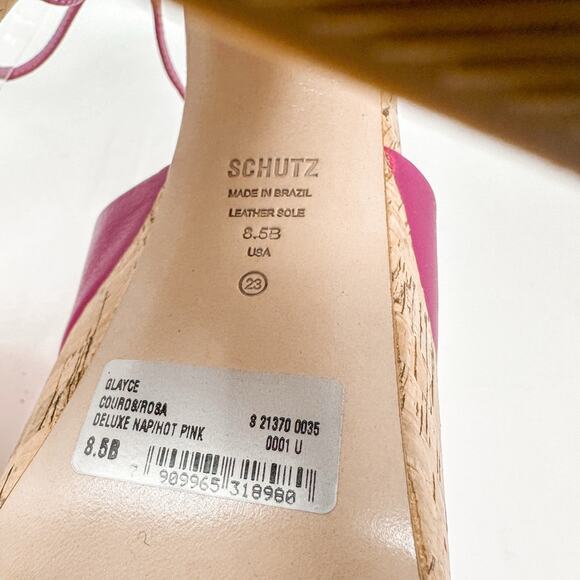 NEW Schutz Glayce Platform Pink Leather Sandals Heels Size 8.5 MSRP $178 - Picture 11 of 12